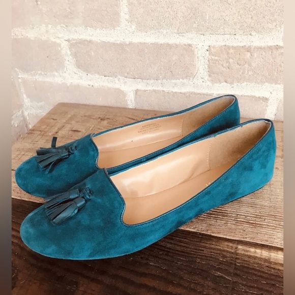 Nine West Teal Blue Suede Loafer Flats with Tassels | Women’s 9.5 - Picture 3 of 6